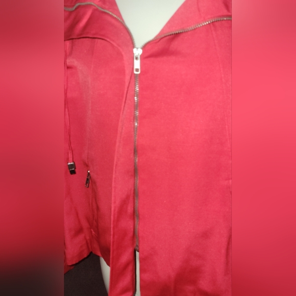 CHICOS size 0 Small Red Zip Up Jacket Layer Top Coat - Picture 3 of 6